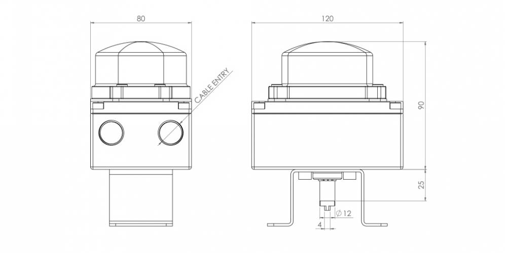 KSSF aus Aluminium mit optischer Anzeige