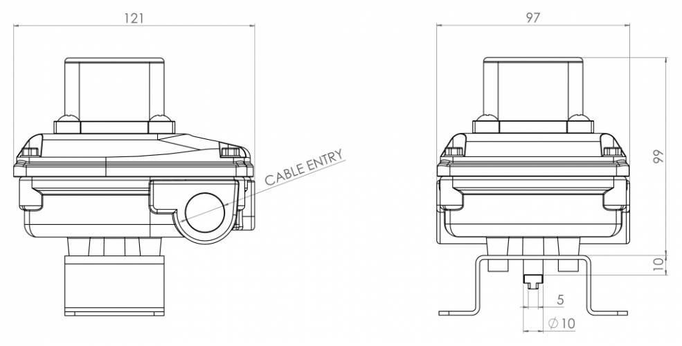 KS3L ATEX aus Aluminium mit optischer Anzeige