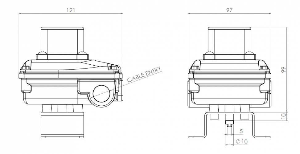 KS1L aus Aluminium mit optischer Anzeige